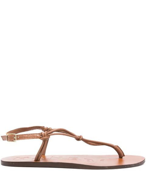 Manebi Canyon knotted leather thong sandals - Brown - zdjęcie produktu nr 1