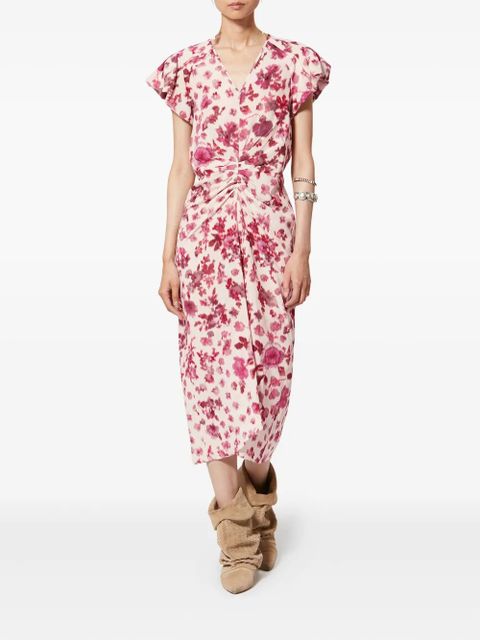 ISABEL MARANT Terenae ruffled floral dress - Neutrals