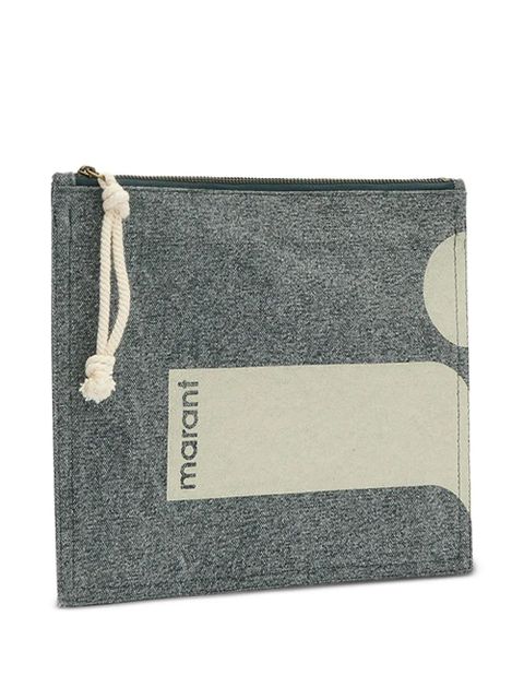 ISABEL MARANT Netia zip clutch bag - Grey