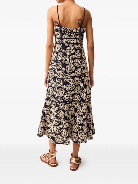 Marie Oliver Suki floral midi dress - Blue