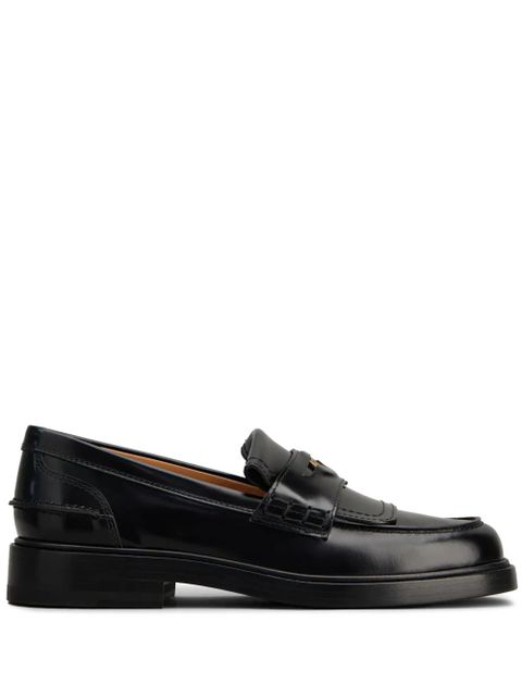 Tod's logo-plaque leather loafers - Black - zdjęcie produktu nr 1