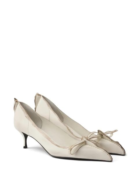 Prada 55mm Antiqued leather pumps - Neutrals - zdjęcie produktu nr 2
