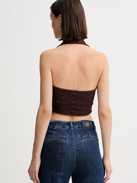 Guess top NALENY damska kolor brązowy wzorzysta W5YP18 KCYE2