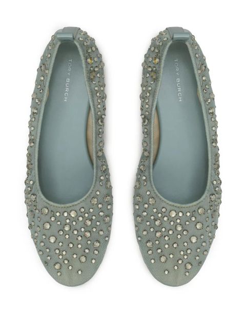 Tory Burch crystal-embellished ballet flats - Blue
