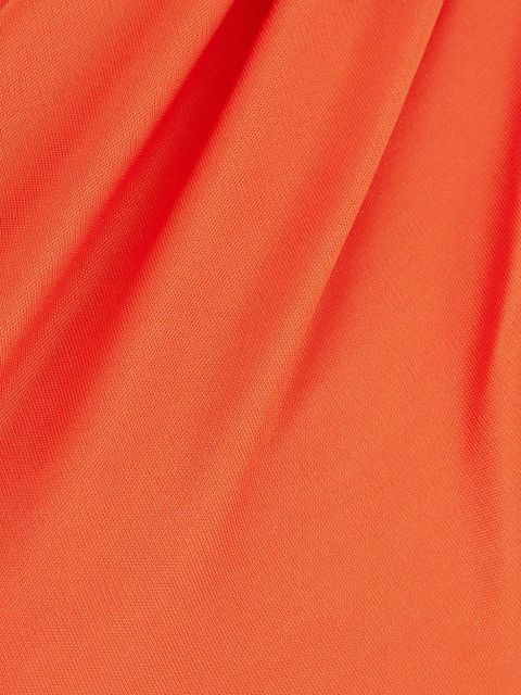 Versace one-shoulder draped midi dress - Orange