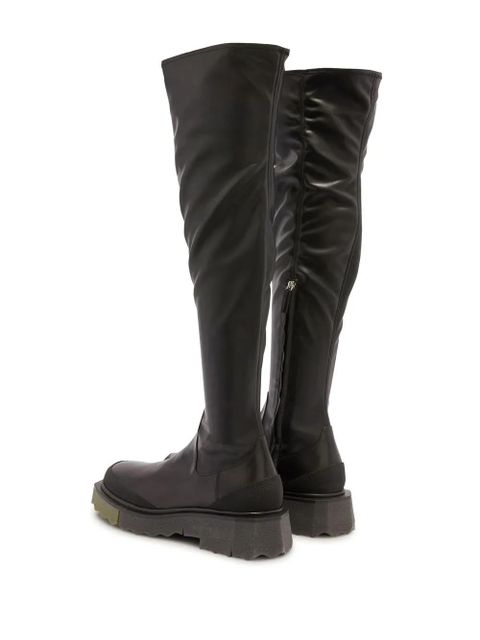 Off-White knee-length leather boots - Black