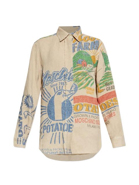 Moschino graphic-print shirt - Neutrals - zdjęcie produktu nr 1