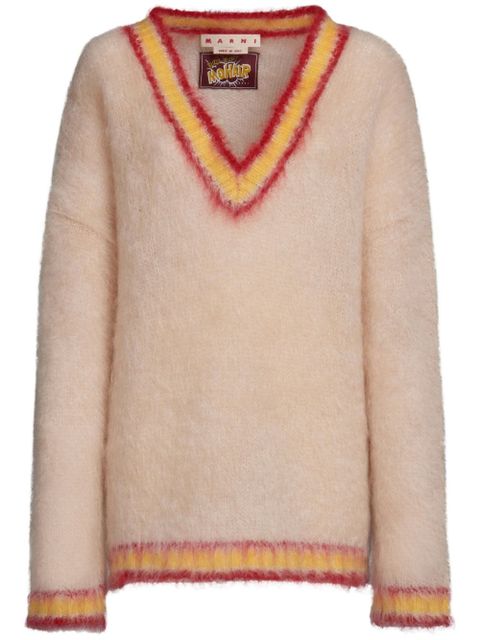 Marni striped mohair-blend jumper - Neutrals - zdjęcie produktu nr 1