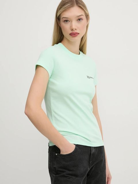 Karl Lagerfeld Jeans t-shirt bawełniany damski kolor turkusowy A1W17004 - zdjęcie produktu nr 1