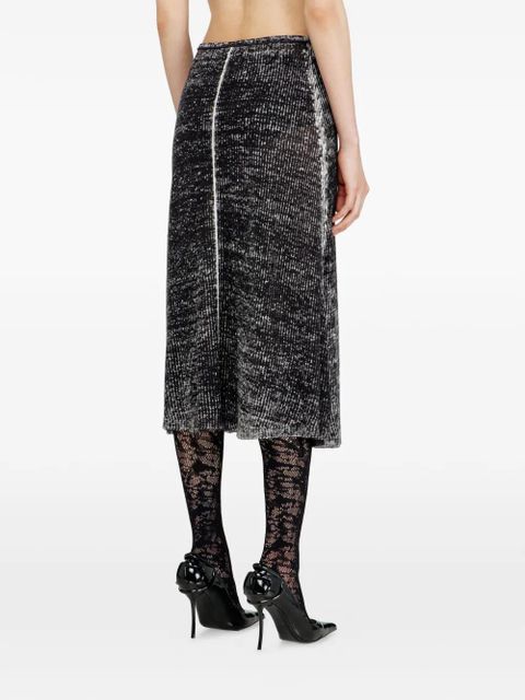 Diesel M-Livette twisted-waist midi skirt - Black