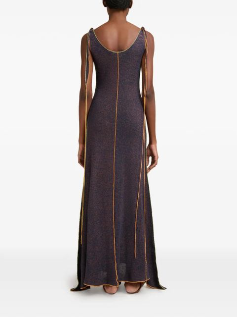 Marni tie-strap knitted maxi dress - Blue