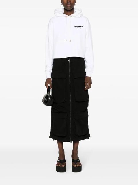 Balmain logo-print hoodie - Neutrals