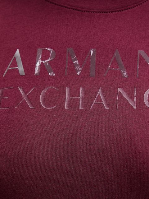 Armani Exchange t-shirt bawełniany damski kolor bordowy XW001357 AF10356