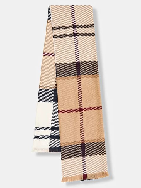 Barbour szalik damski kolor brązowy wzorzysty LSC0308 - zdjęcie produktu nr 1