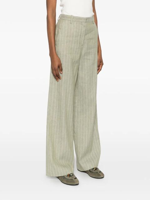 Maje striped straight trousers - Green