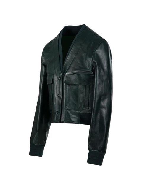 Gucci buttoned leather jacket - Green