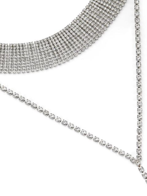 Jimmy Choo Saeda crystal-embellished chain necklace - Silver