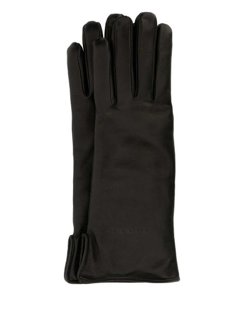 Gucci logo-embossed leather gloves - Black - zdjęcie produktu nr 1