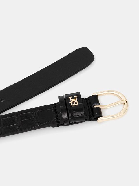 Tommy Hilfiger pasek skórzany damski kolor czarny AW0AW17755 - zdjęcie produktu nr 2