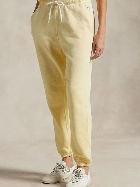 Polo Ralph Lauren spodnie dresowe bawełniane kolor żółty gładkie 211935585 - zdjęcie produktu nr 2
