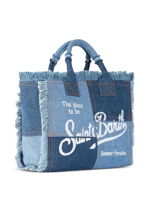 MC2 Saint Barth Vanity patchwork frayed shoulder bag - Blue