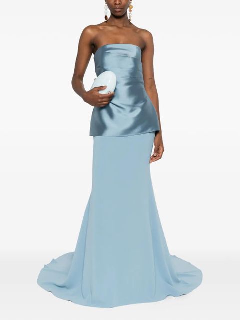 Solace London Alia strapless maxi dress - Blue