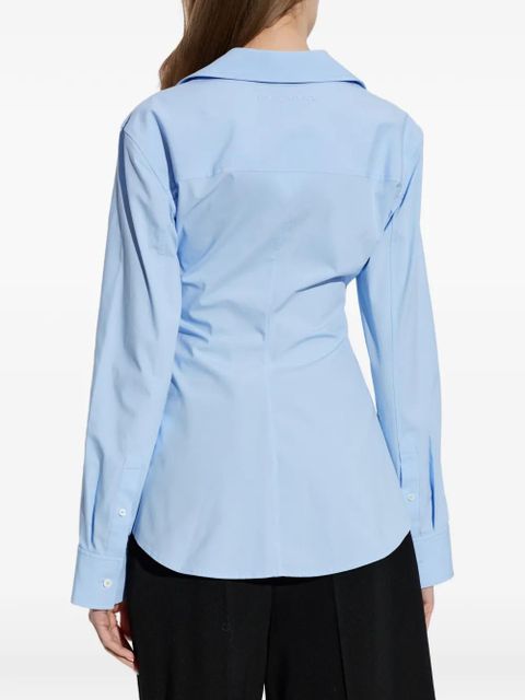 Alexander Wang zip-up ruched-detail shirt - Blue