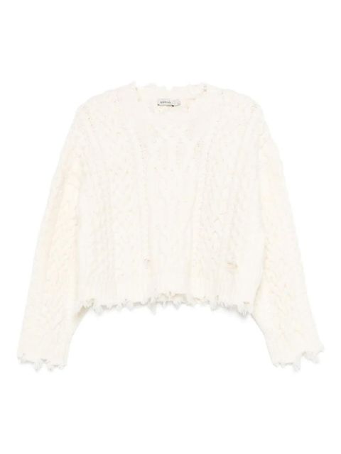 Simkhai Felix cable-knit frayed knitwear - White - zdjęcie produktu nr 1