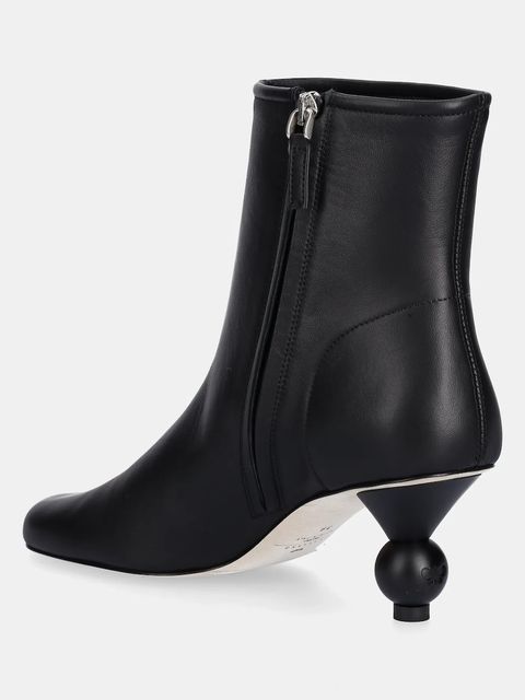 Weekend Max Mara botki skórzane Acro damskie kolor czarny na szpilce 2525796014600