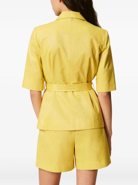 TWINSET short-sleeved belted blazer - Yellow
