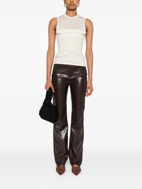Nanushka five-pocket leather trousers - Brown