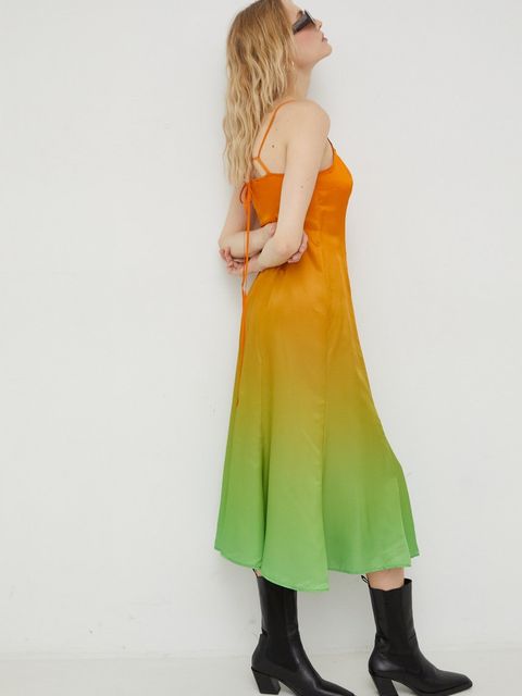 Samsoe Samsoe sukienka z domieszką jedwabiu