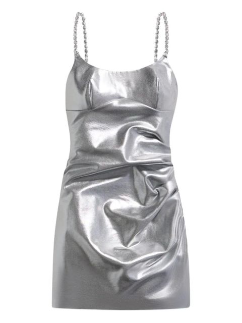 AREA crystal-strap metallic mini dress - Silver - zdjęcie produktu nr 1