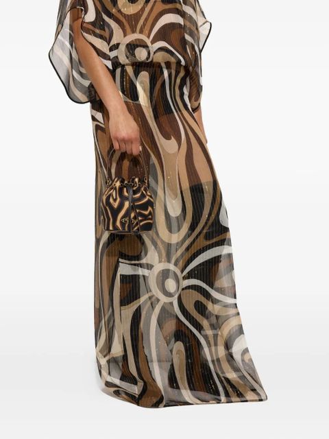 PUCCI abstract-print drawstring bucket bag - Black