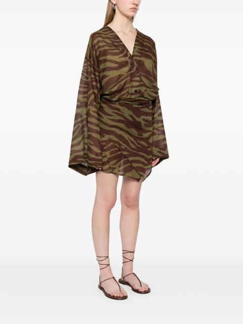 The Attico zebra-print mini dress - Brown - zdjęcie produktu nr 2