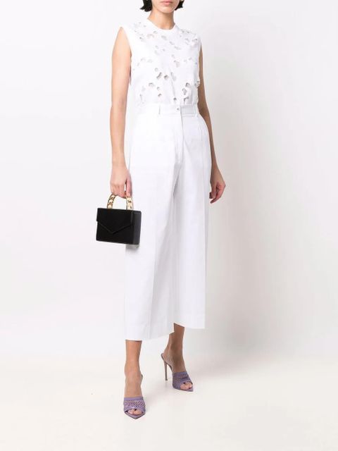 Dolce & Gabbana logo-buttons wide leg cropped trousers - White - zdjęcie produktu nr 2