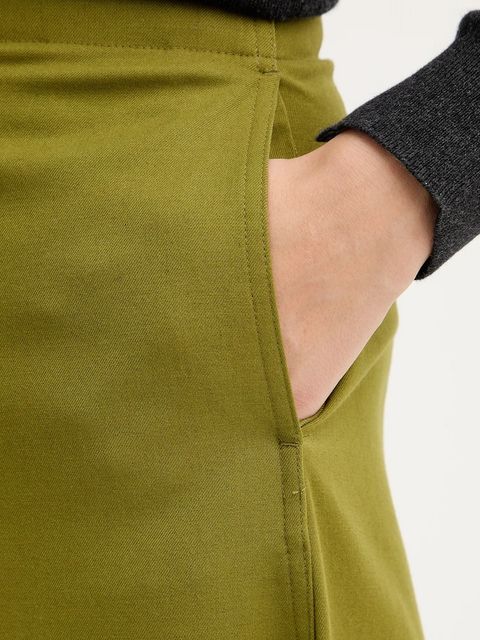 United Colors of Benetton spodnie z domieszką wełny damskie kolor zielony szerokie high waist 4YVXDF0A9