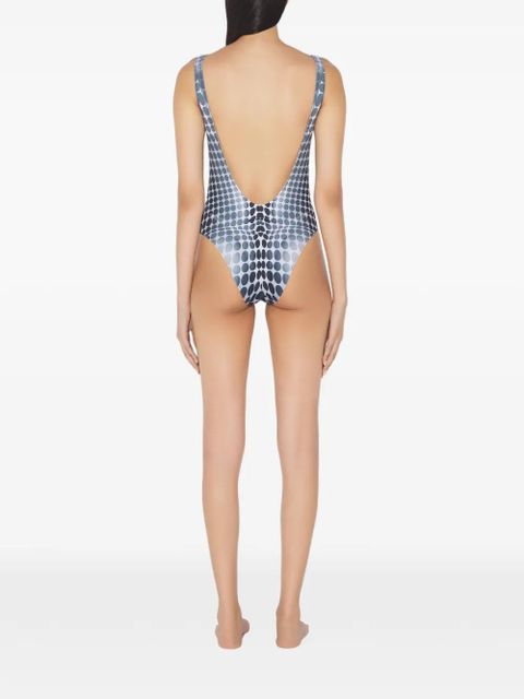 Jean Paul Gaultier printed-dots swimsuit - Grey