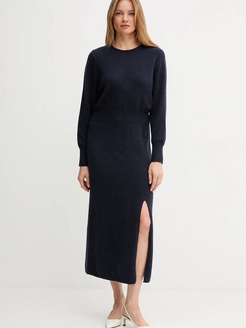 OUI sukienka z wełną kolor granatowy maxi dopasowana 94484 - zdjęcie produktu nr 1