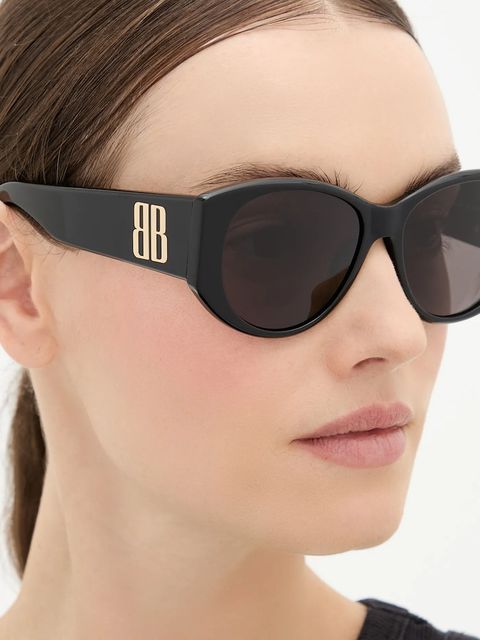Balenciaga okulary przeciwsłoneczne damskie kolor czarny BB0455S