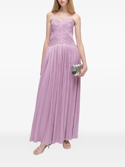 Simkhai pleated strapless midi party gown - Purple