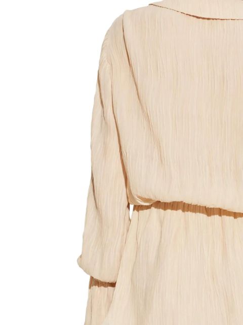 Blumarine V-necck ruffled mini dress - Neutrals