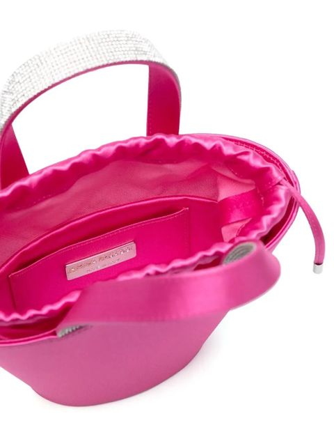 Amina Muaddi Rih satin bucket bag - Pink