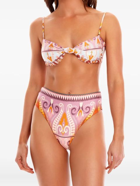 Agua By Agua Bendita Leva Lucille patterned bikini top - Neutrals