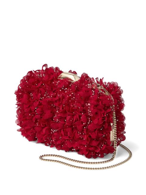 Jimmy Choo Cloud floral crystal clutch bag - Red