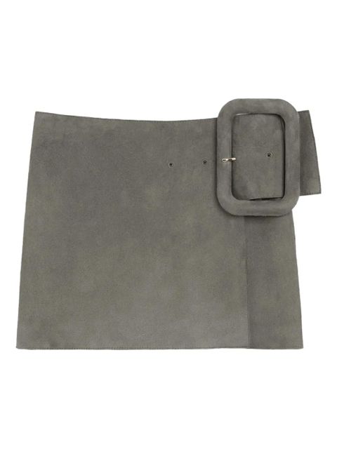 AMI Paris big buckle belted mini skirt - Grey - zdjęcie produktu nr 1