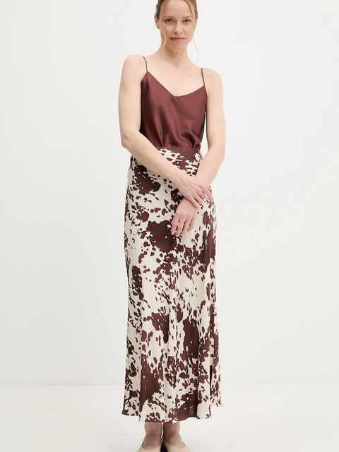 Answear.LAB spódnica kolor brązowy maxi prosta