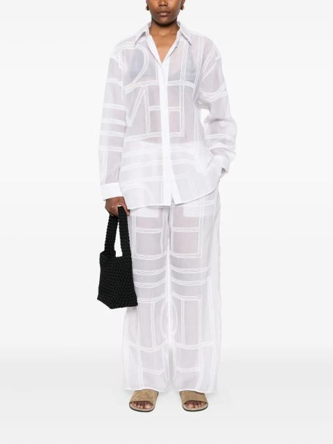 TOTEME geometric-pattern cotton shirt - White - zdjęcie produktu nr 2