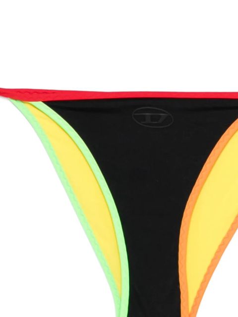 Diesel colour-block string bikini bottom - Black