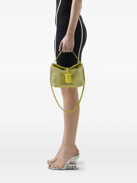 GCDS mini Mega Comma crystal-embellished logo-plaque shoulder bag - Yellow - zdjęcie produktu nr 2